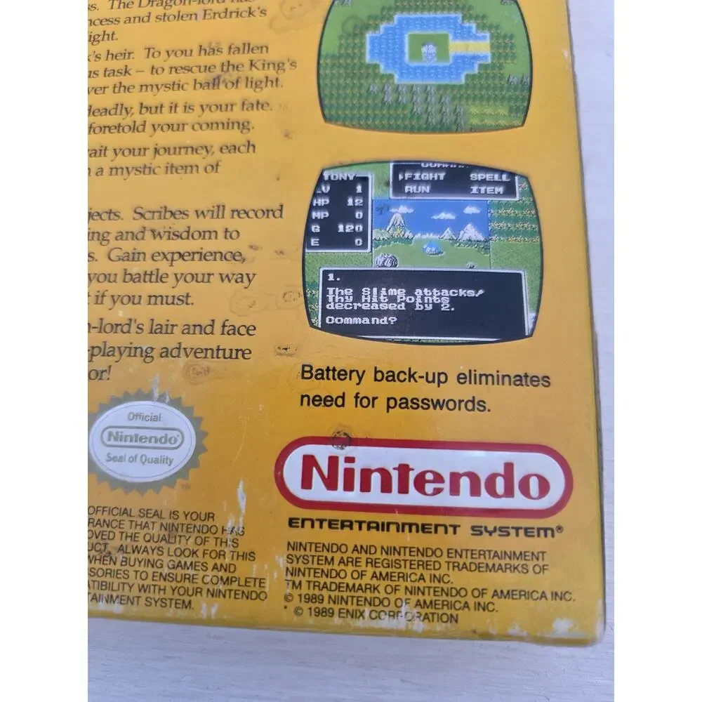 DRAGON WARRIOR 1 - NES Game - COMPLETE w/ Cart Manual Box Foam CIB